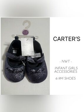 CARTER’S - 6/9M - NWT - INFANT GIRLS NAVY BLUE SPARKLE SHOES